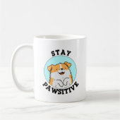 Bleibe Pawsitive Funny Lächeln Dog Pun Kaffeetasse (Links)