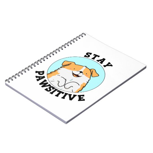 Bleibe Pawsitive Funny Lächeln Dog Pun Notizblock (Linke Seite)