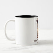 Bleibe Pawsitive , Haustier-Tasse und Hundemutter  Zweifarbige Tasse (Links)