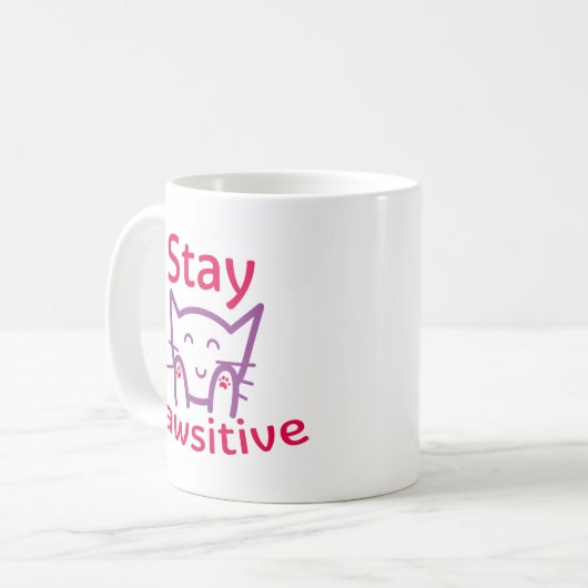 Bleibe Pawsitive Kaffeetasse (Vorderseite Links)