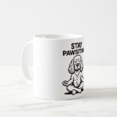 Bleibe Pawsitive Kaffeetasse (Vorderseite Links)