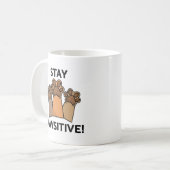 Bleibe Pawsitive Kaffeetasse (Vorderseite Links)
