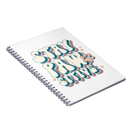 'Bleibe Pawsitive' Notebook Notizblock (Rechte Seite)