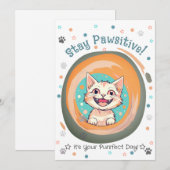 Bleibe Pawsitive Pastel Geburtstag/Ermutigung/ Feiertagskarte (Vorne/Hinten)