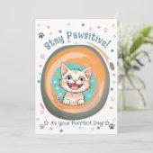 Bleibe Pawsitive Pastel Geburtstag/Ermutigung/ Feiertagskarte (Stehend Vorderseite)