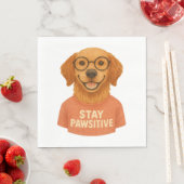 Bleibe Pawsitive Serviette (Beispiel)