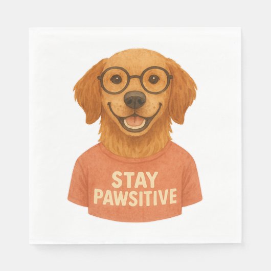 Bleibe Pawsitive Serviette (Vorderseite)