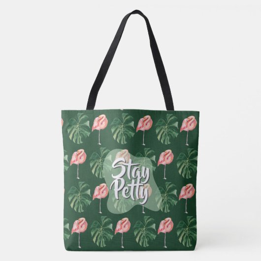 Bleibe Petty Custom Tropical Flamingo Monstera Lea Tasche (Vorderseite)