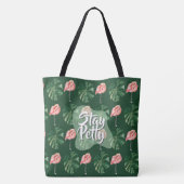 Bleibe Petty Custom Tropical Flamingo Monstera Lea Tasche (Rückseite)