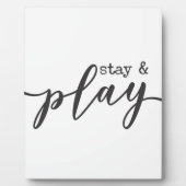 Bleibe & Play Kid's Playroom Sign Fotoplatte (Vorderseite)