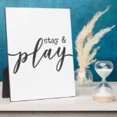 Bleibe & Play Kid's Playroom Sign Fotoplatte (Seite)