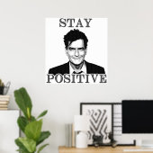 Bleibe positiv Charlie Sheen Poster (Heimbüro)