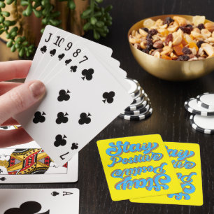 BLEIBE POSITIVE lustige Retrodesign der 70er Jahre Spielkarten