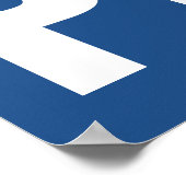 Bleibe Positive Motivierend Blue White Poster (Ecke)