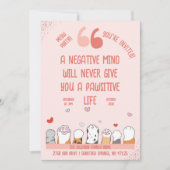 Bleibe positive Pawsitive Cat Theme Party Einladung (Vorderseite)