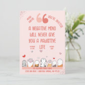 Bleibe positive Pawsitive Cat Theme Party Einladung (Stehend Vorderseite)