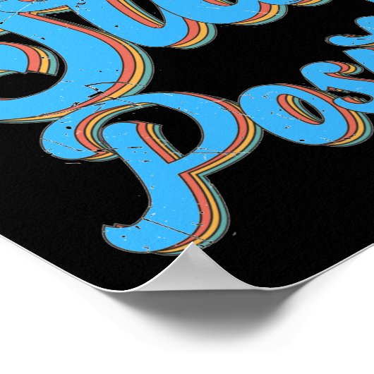 BLEIBE POSITIVE Retrodesign der 70er Jahre Poster (Ecke)