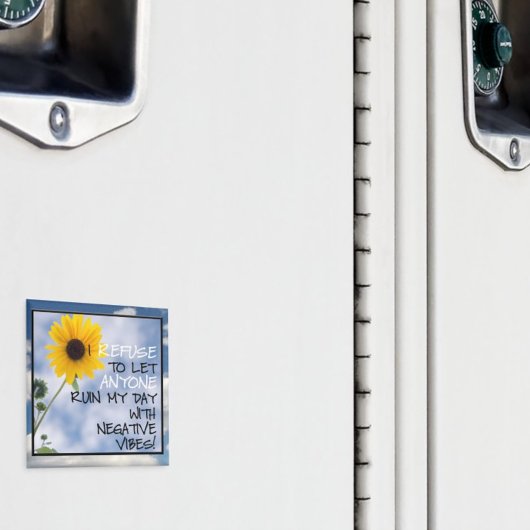 Bleibe positiver Text mit Sonnenblume im Himmel Magnet