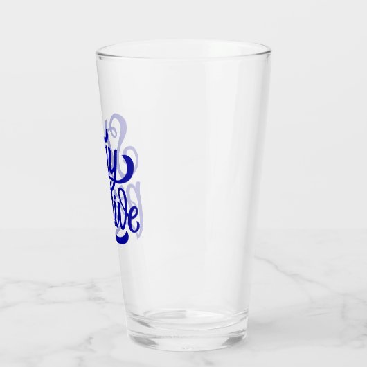 Bleibe Positives Blau Glas (Links)