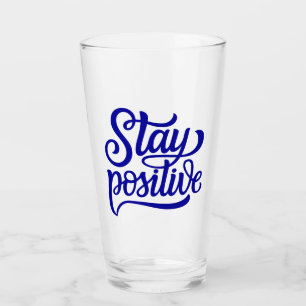 Bleibe Positives Blau Glas