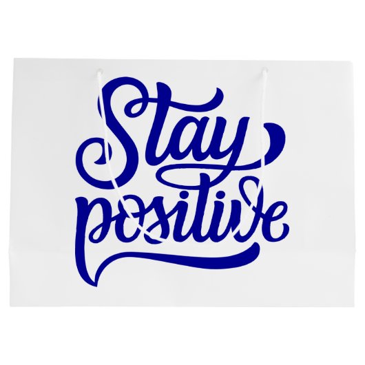 Bleibe Positives Blau Große Geschenktüte (Rückseite)
