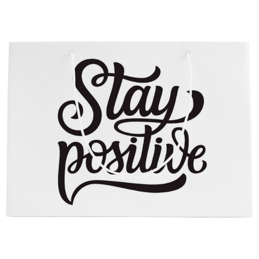 Bleibe Positives Blau Große Geschenktüte (Vorderseite)