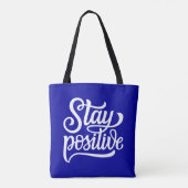 Bleibe Positives Blau Tasche (Rückseite)