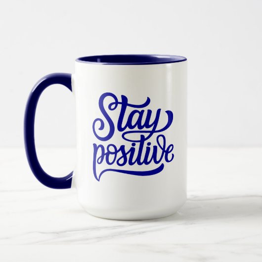 Bleibe Positives Blau Tasse (Links)