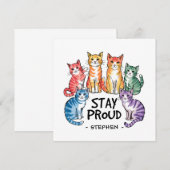Bleibe Proud - Rainbow Cat LGBTQ Prix (Vorne/Hinten)