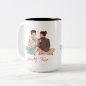 bleibe Qualitätszeit Zweifarbige Tasse (Vorderseite Links)