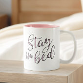 Bleibe Quartz-Typografie-Zitat in Bed-Rose Zweifarbige Tasse