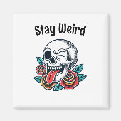 Bleibe Retro-Skull Magnet (Vorne)