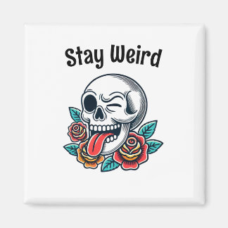 Bleibe Retro-Skull Magnet