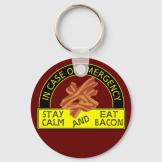 Bleibe Ruhe, essen Sie Bacon Schlüsselanhänger