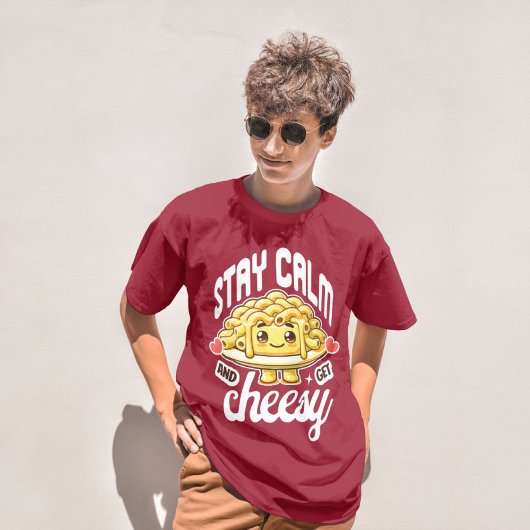 Bleibe Ruhe und genieße Käse und Käse T-Shirt