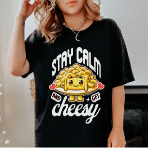 Bleibe Ruhe und genieße Käse und Käse Tri-Blend Shirt