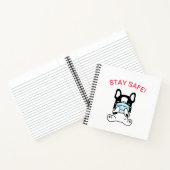 BLEIBE SAFE! BULLDOG WEARING MASK Spiralnotebook Notizblock (Innenseite)