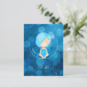 Bleibe Safe Covid Niedlich Funny Girl Bubble Zeich Postkarte (Stehend Vorderseite)