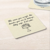 Bleibe Safe Eat Cake Funny Meme Rechteckiger Pappuntersetzer (angewinkelt)