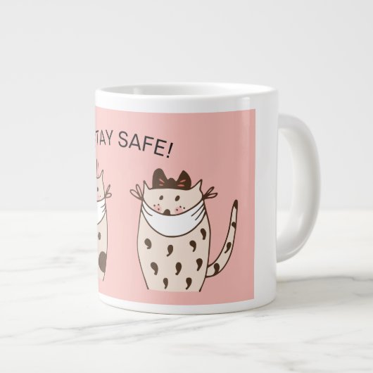 BLEIBE SAFE! FUN CATS TRAARMASKS PINK Tasse (Vorderseite Rechts)