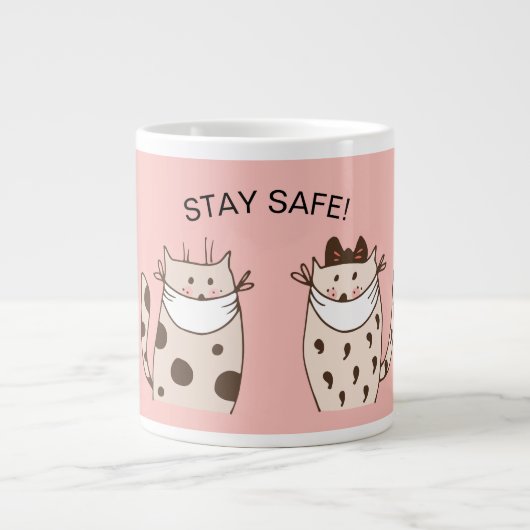BLEIBE SAFE! FUN CATS TRAARMASKS PINK Tasse (Vorderseite)