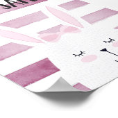 Bleibe Safe Quote Funny Bunny in Pink Shades Poster (Ecke)