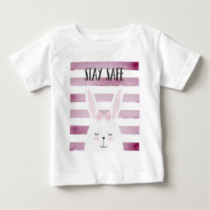Bleibe-Safe-Zitat-Sonnenschein in rosa Schatten Baby T-shirt