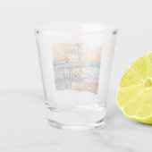 Bleibe Salty Beach gepflegter Coastal Sunset Schnapsglas (Rückseite)