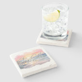 Bleibe Salty Sunset Beach Steinuntersetzer (Seitenansicht)