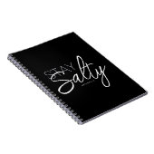 Bleibe Salty Typografy Bible Verse Black Notizblock (Rechte Seite)