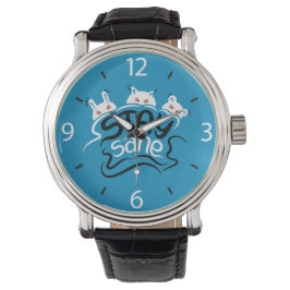Bleibe Sane Funny Madness Typografy Armbanduhr