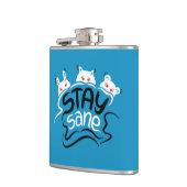 Bleibe Sane Funny Madness Typografy Flachmann (Links)