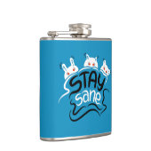 Bleibe Sane Funny Madness Typografy Flachmann (Rechts)