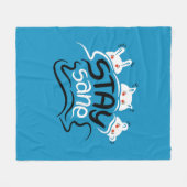 Bleibe Sane Funny Madness Typografy Fleecedecke (Vorderseite (Horizontal))
